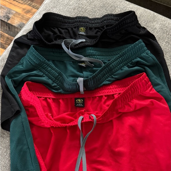 Set of Three Athletic Shorts - Red, Green, Black - Picture 4 of 5